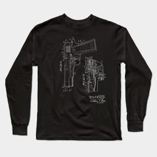 Gun Vintage Patent Hand Drawing Long Sleeve T-Shirt